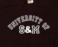 university of s & M bondage t shirt